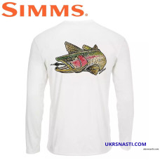 Блуза Simms Solar-Tech Tee Rainbow Trout White размер XL